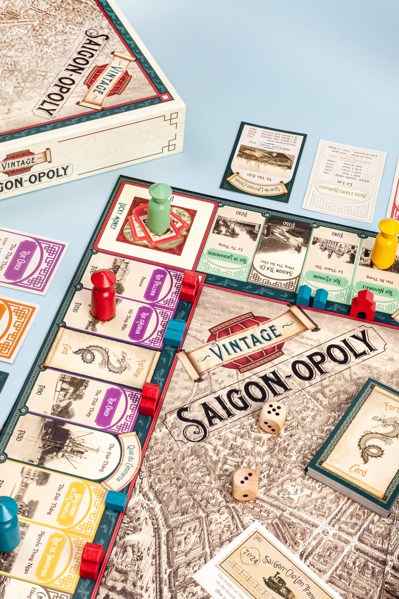 Saigonopoly-Saigon Monopoly Board Game-Vietnam Board Game-Jeu de société du Vietnam