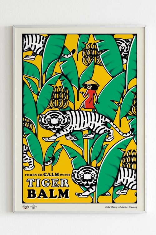 Tiger Balm Jungle Art Print portrays Tiger Balm lost in the banana jungle of Vietnam