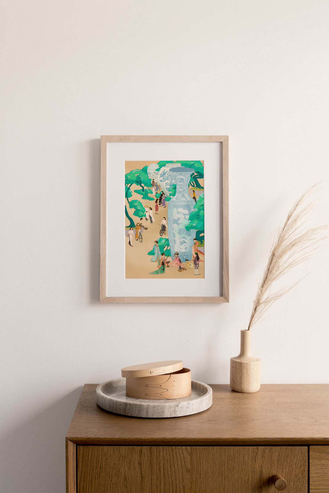 Art Prints for wall art & Home Decoration Asia is One Art print describing Asian traditional cultures, costumes and women
