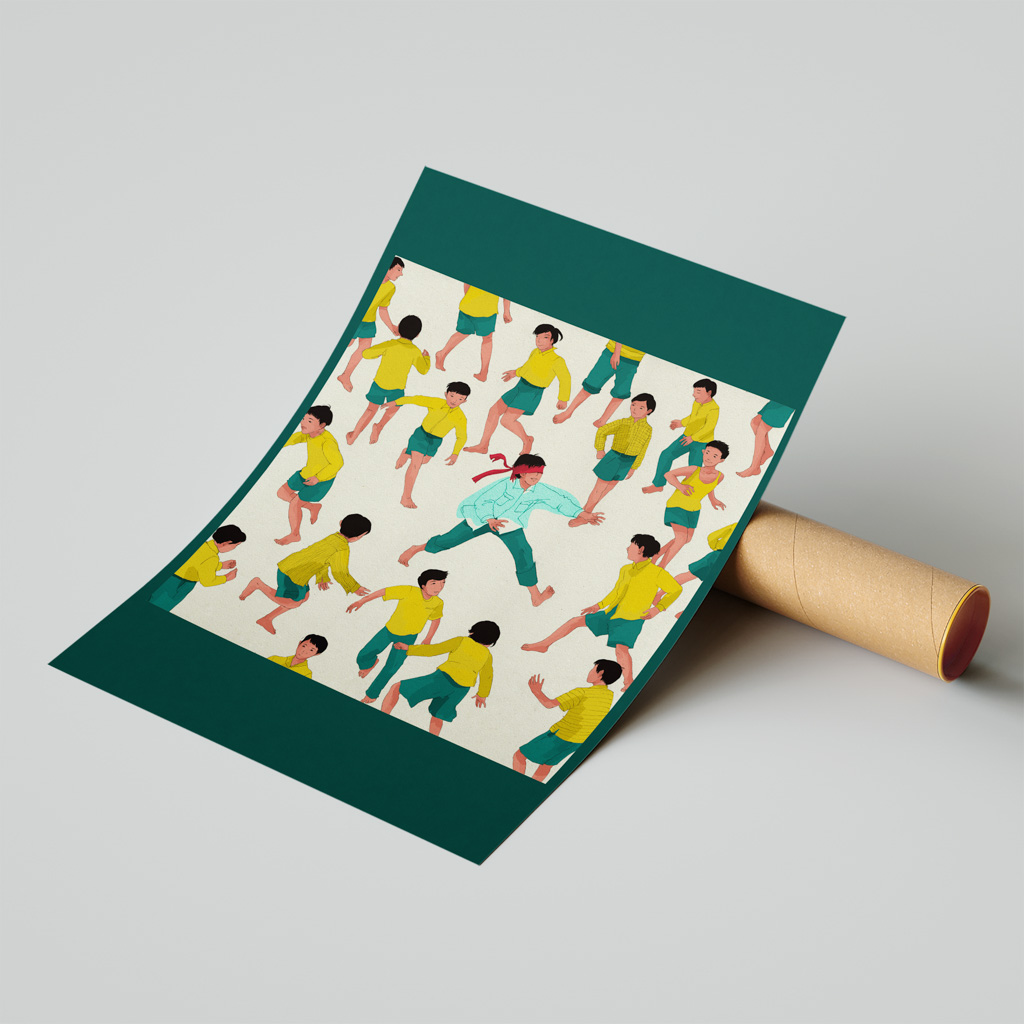 Blindfolded art print celebrates traditional Vietnamese folk game, ‘blindfolded’ as part of childhood memories