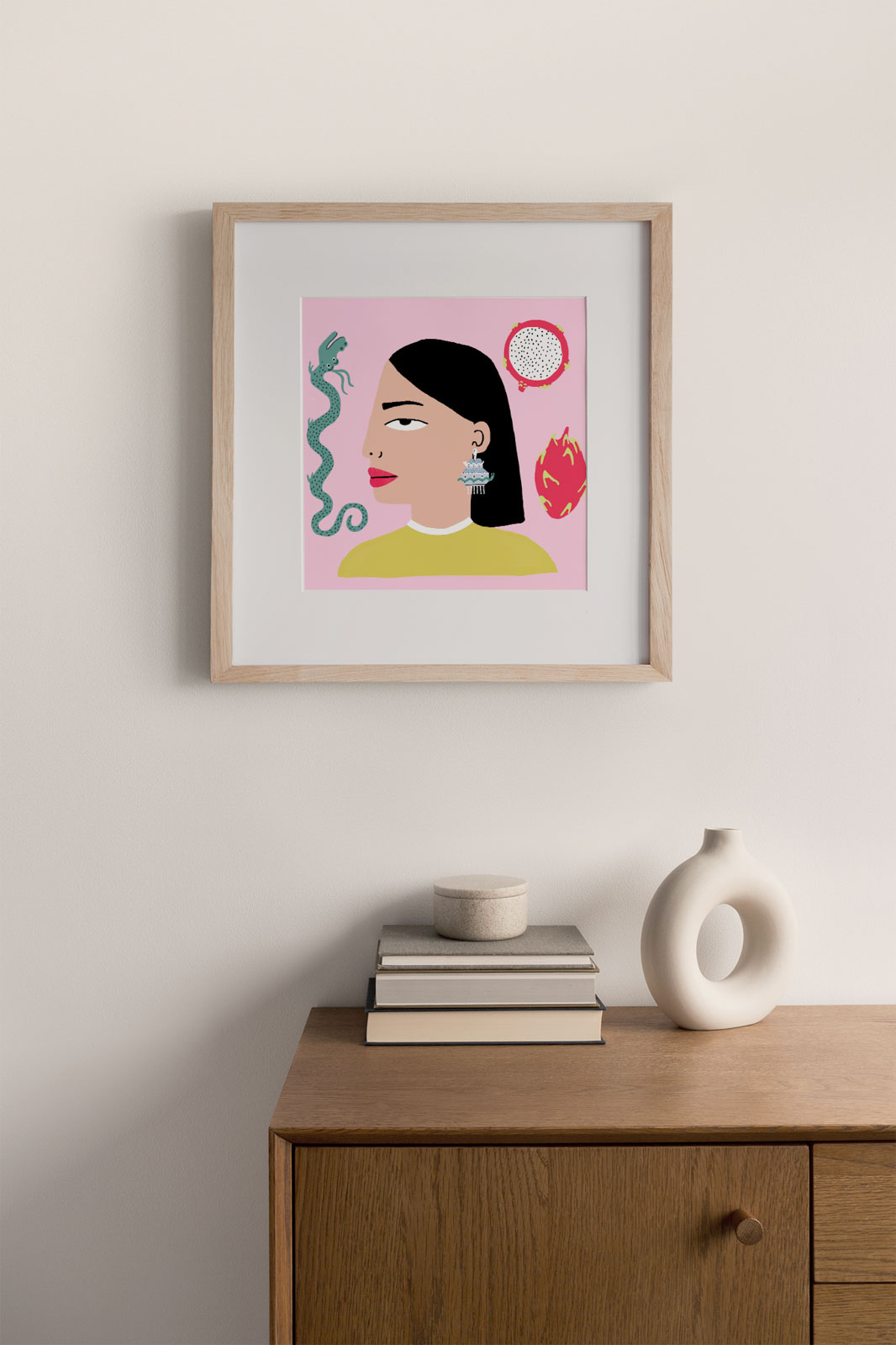 Dragon Girl Art Print Dragon Girl Art Print portrays a girl with a dragon fruit