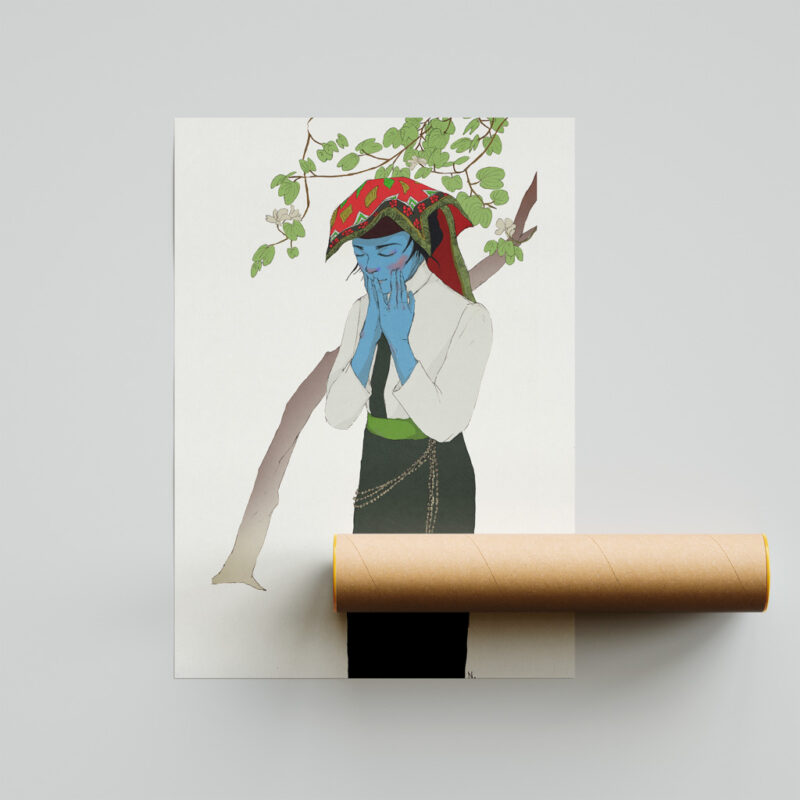 The Solitude art print portrays an ethnic Vietnamese woman in moments of solitude
