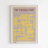 The Vietnam Times poster portray VIETNAMESE FOOD CROSSWORD with Pho, Bun Bo Hue, Com Tam, Hu Tieu, Che, Xoi,