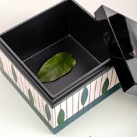 Lacquer Square Box Hunter Green Color available in Collective Memory Gift shop in Hanoi