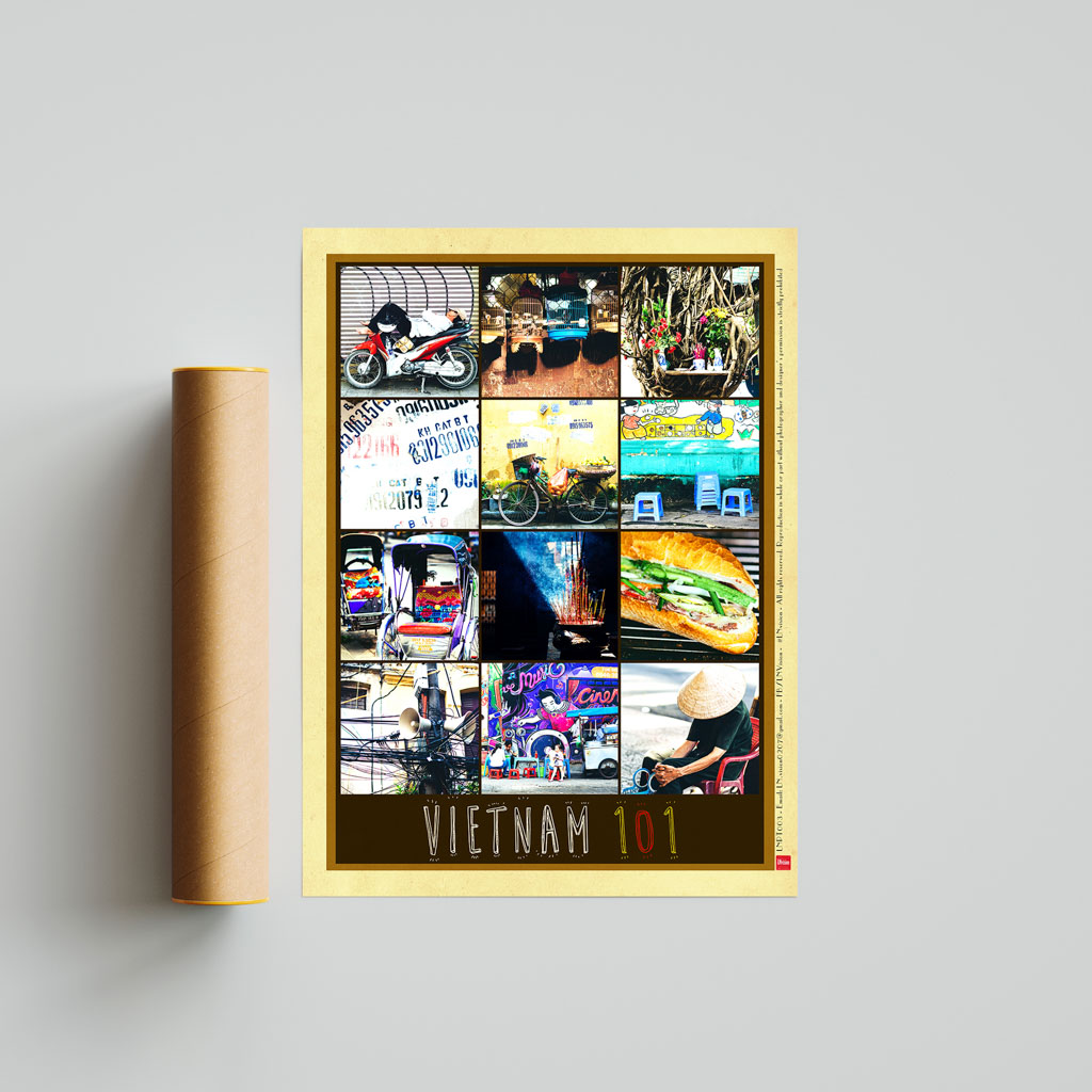 Vietnam Posters-Vietnam 101 Poster portrays 101 things in Vietnam