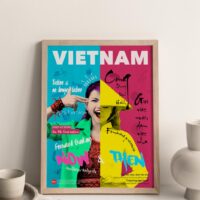 Vietnam Now and Then Poster portrays a young girl conflict between tradition and modern