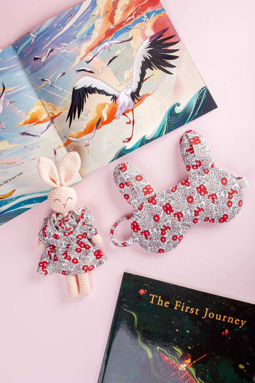 hand-knit bunny doll Red Color available in Collective Memory Gift shop in hanoi