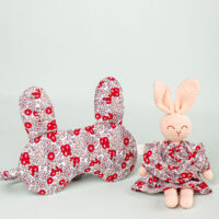hand-knit bunny doll Red Color available in Collective Memory Gift shop in hanoi