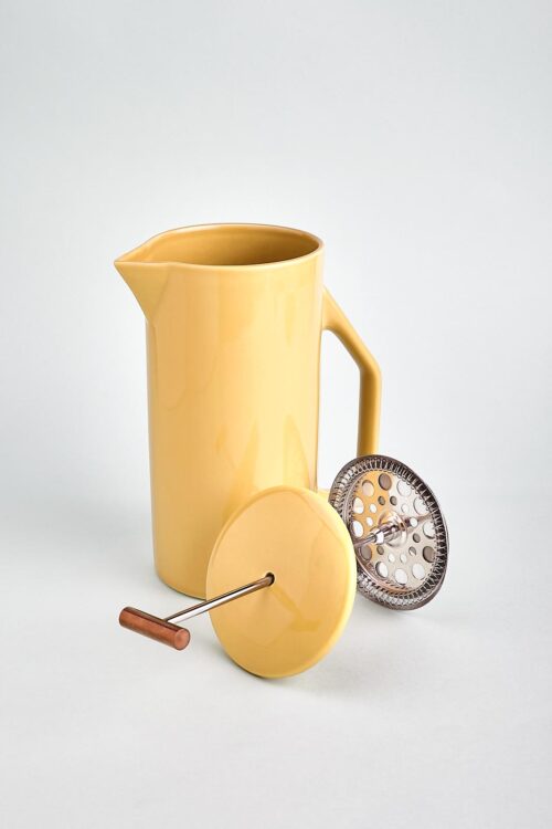 Yellow Ceramic French Press Coffee Maker 3