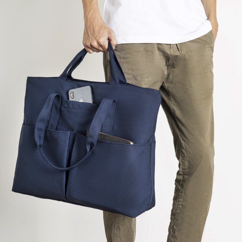 Large Tote Bag for Men French Navy Color