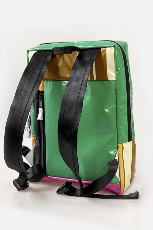 Recycled Backpack Light Green Light Pink Color made in Vietnam