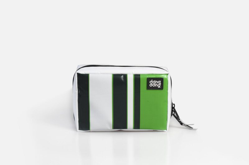 Recycled Toiletry bag White & Green Color