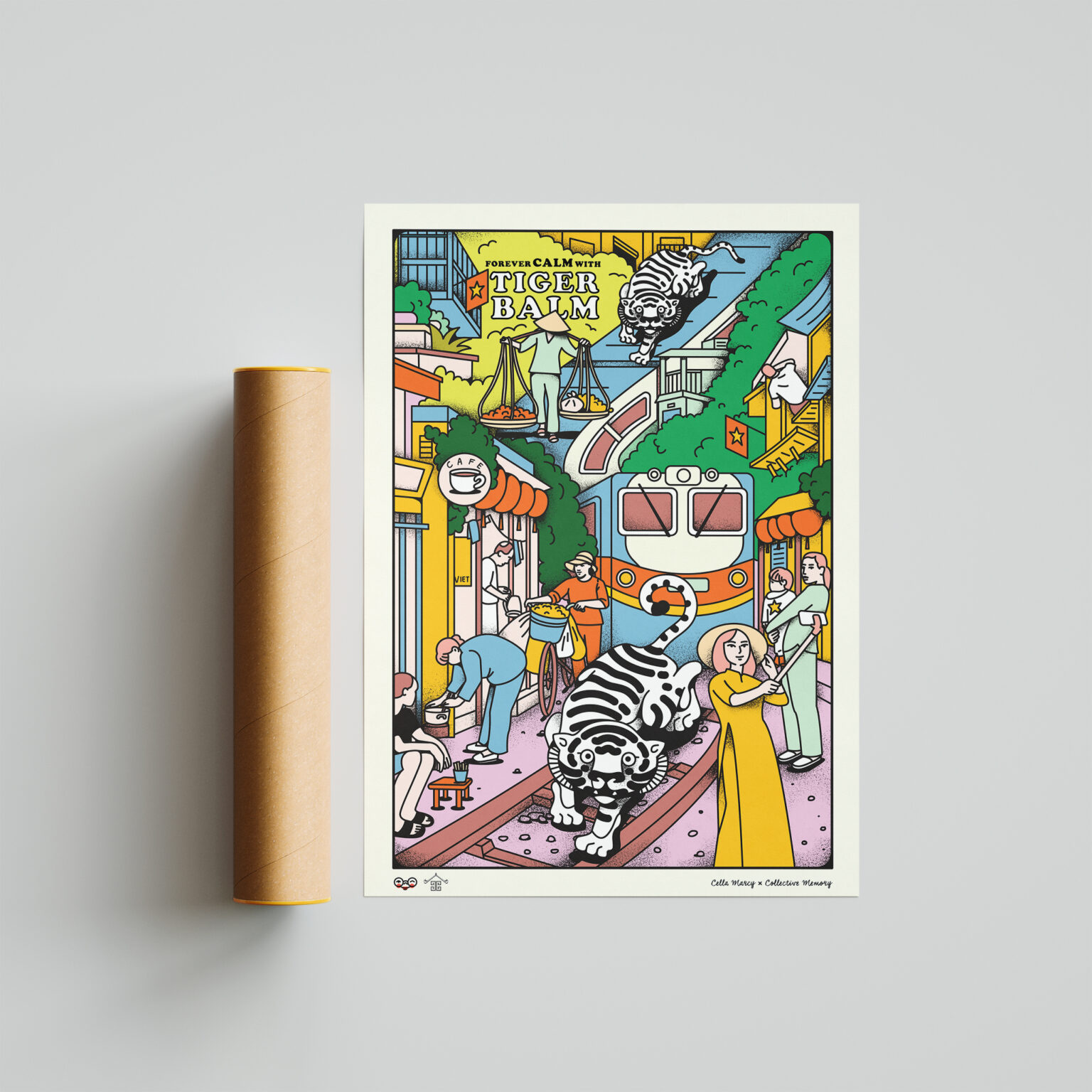 Tiger Balm Poster - Hanoi Train Street - Collective Memory
